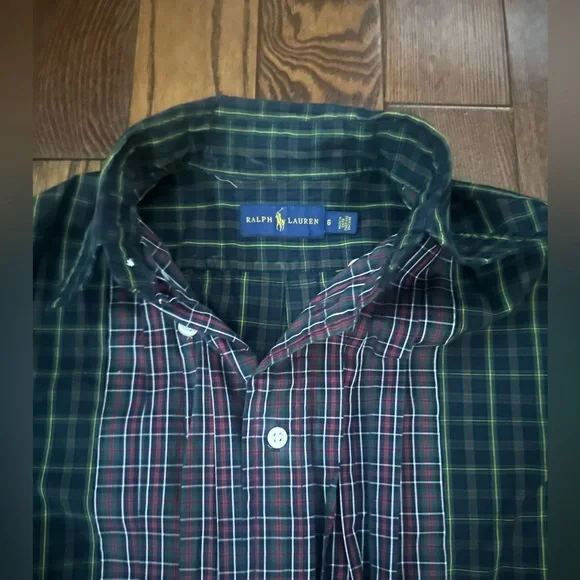 Ralph Lauren Plaid Dress in Green and Navy - Picture 2 of 5